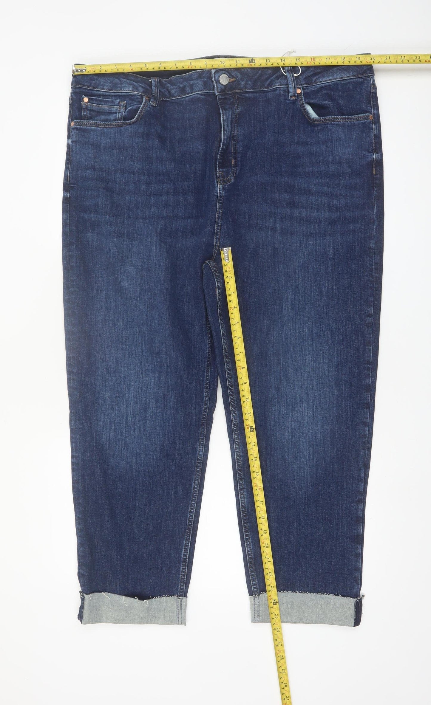 Marks and Spencer Women Blue Size 22 Regular Harper Supersoft Cigarette Jeans