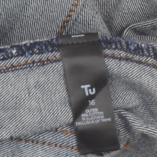 Tu Women’s Dark Blue Bootcut Jeans Size 16 High Rise Denim