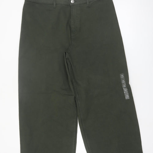 Marks and Spencer Women’s Green Size 18 Short Wide-Leg Jeans