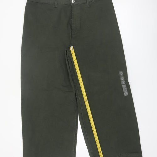 Marks and Spencer Women’s Green Size 18 Short Wide-Leg Jeans