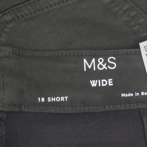 Marks and Spencer Women’s Green Size 18 Short Wide-Leg Jeans