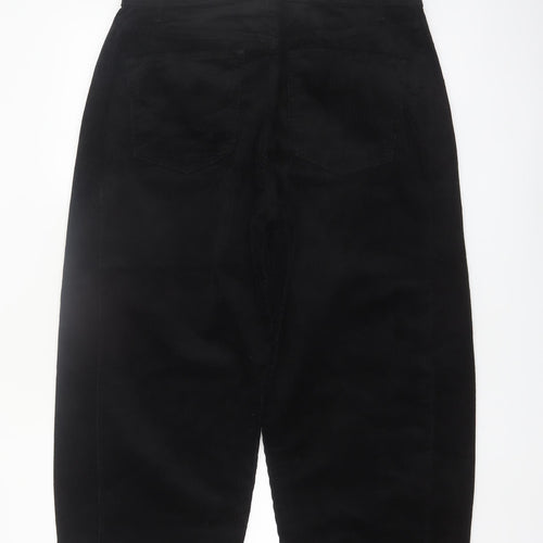 Marks and Spencer Women's Black Corduroy Tapered Trousers Size 14