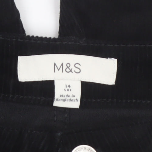 Marks and Spencer Women's Black Corduroy Tapered Trousers Size 14