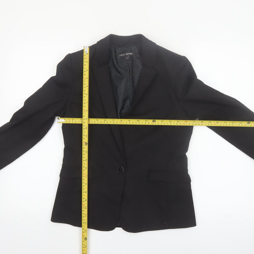 Next Women Black Petite Blazer Single-Breasted UK 8P Classic Fit