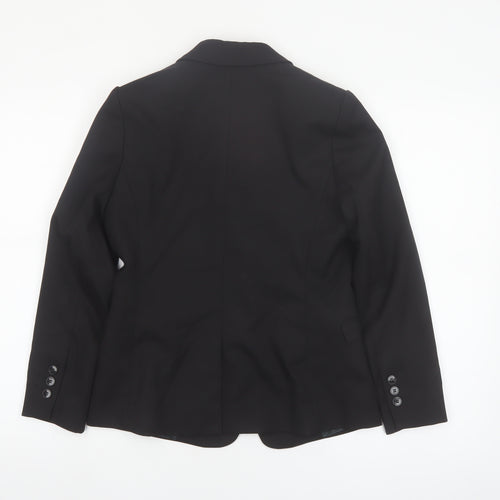 Next Women Black Petite Blazer Single-Breasted UK 8P Classic Fit