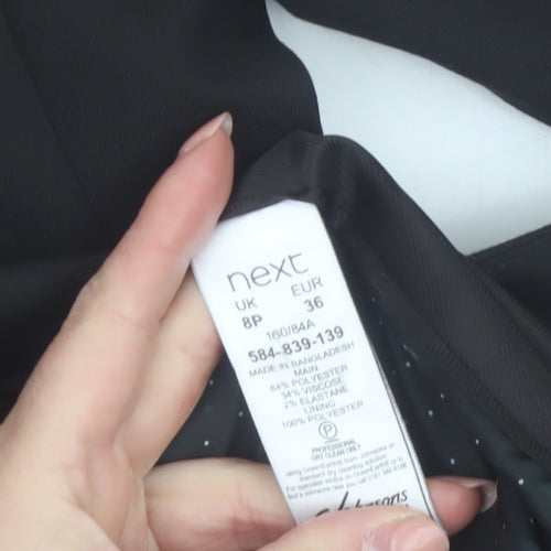 Next Women Black Petite Blazer Single-Breasted UK 8P Classic Fit