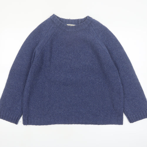 WoolOvers Womens Blue Pure Wool Chunky Knit Jumper Size M
