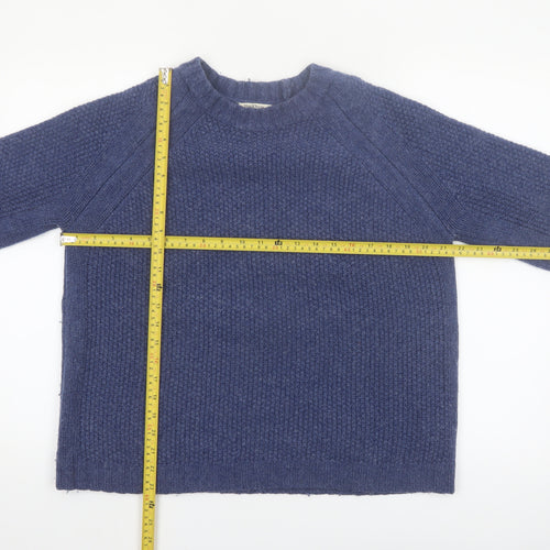 WoolOvers Womens Blue Pure Wool Chunky Knit Jumper Size M