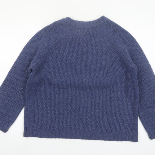 WoolOvers Womens Blue Pure Wool Chunky Knit Jumper Size M