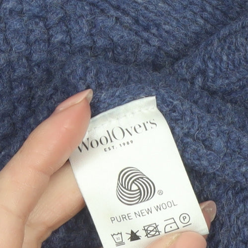 WoolOvers Womens Blue Pure Wool Chunky Knit Jumper Size M