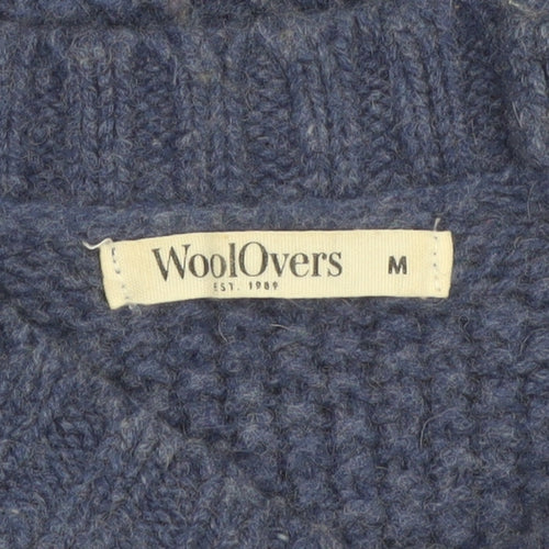 WoolOvers Womens Blue Pure Wool Chunky Knit Jumper Size M