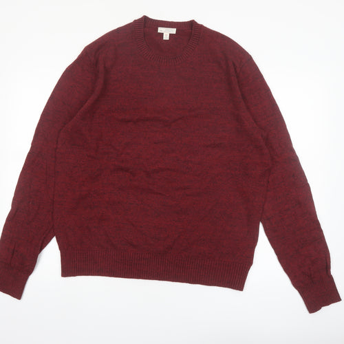 GAP Men's Red Cotton Crew Neck Pullover Jumper Size L