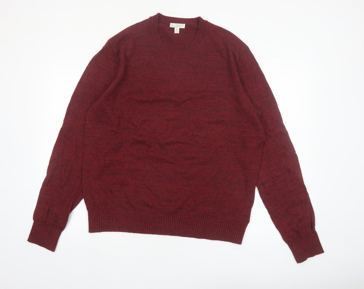 GAP Men's Red Cotton Crew Neck Pullover Jumper Size L