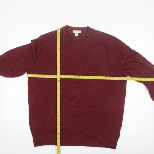 GAP Men's Red Cotton Crew Neck Pullover Jumper Size L