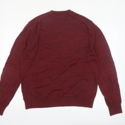 GAP Men's Red Cotton Crew Neck Pullover Jumper Size L