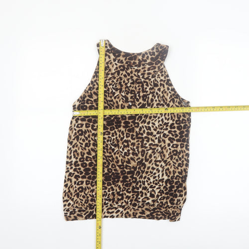 Next Women's Brown Animal Print Sleeveless Tank Top Size 10