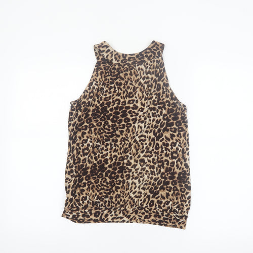 Next Women's Brown Animal Print Sleeveless Tank Top Size 10