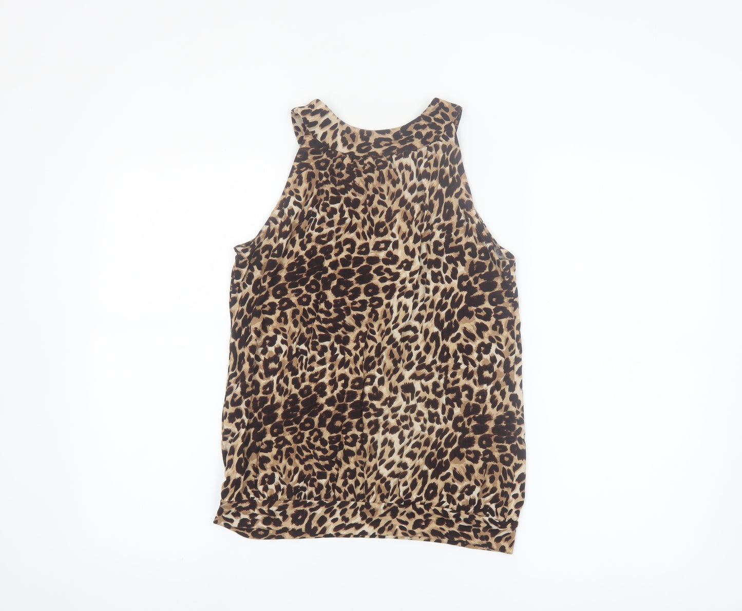 Next Women's Brown Animal Print Sleeveless Tank Top Size 10