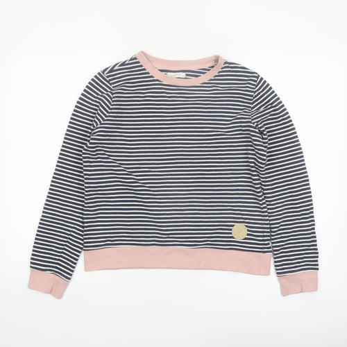 Reserved Women’s Navy Striped Sweatshirt Medium Organic Cotton