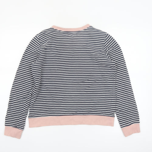 Reserved Women’s Navy Striped Sweatshirt Medium Organic Cotton