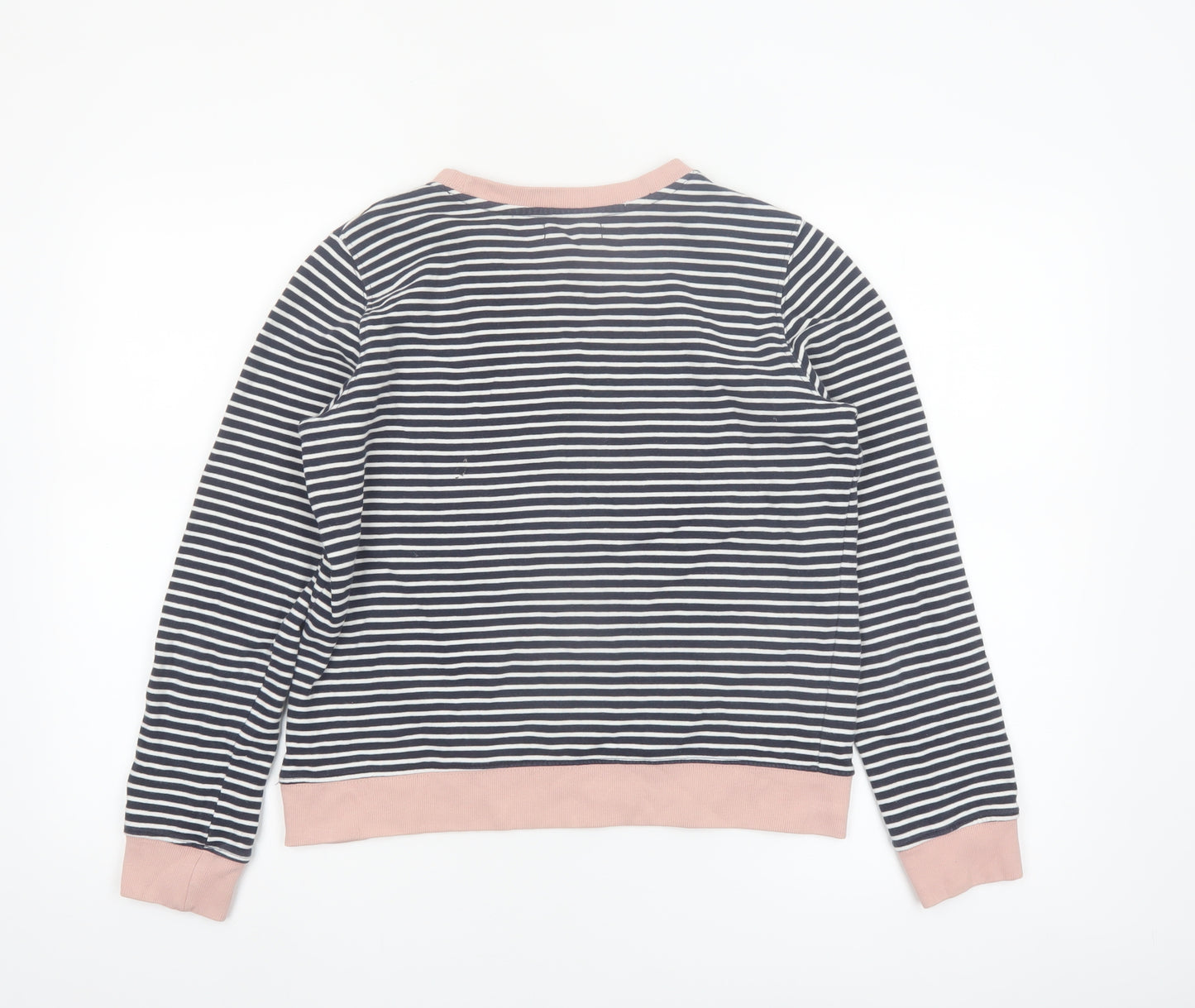Reserved Women’s Navy Striped Sweatshirt Medium Organic Cotton