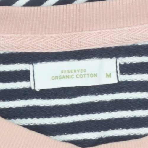 Reserved Women’s Navy Striped Sweatshirt Medium Organic Cotton