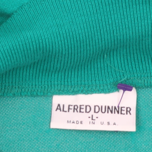 Alfred Dunner Women's Green Collared Check Button-Up Top Size L