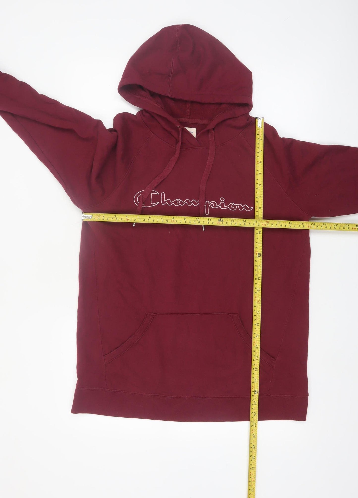 Champion Men's Red Pullover Hoodie Large Logo Athletic Sweatshirt
