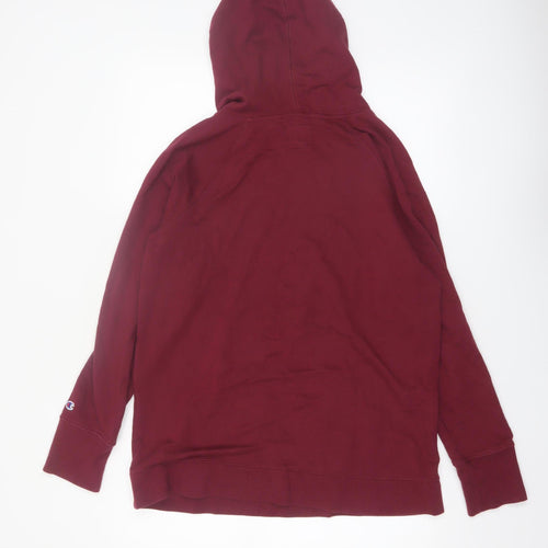 Champion Men's Red Pullover Hoodie Large Logo Athletic Sweatshirt