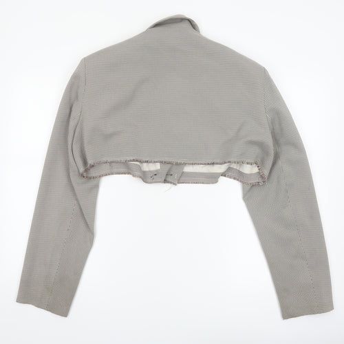 PrettyLittleThing Women’s Grey Houndstooth Cropped Blazer UK 8