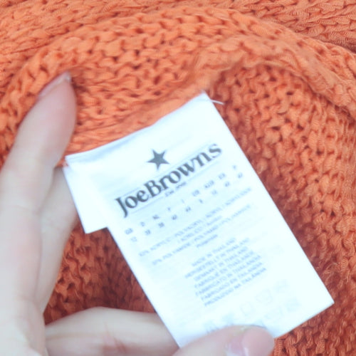 Joe Browns Women’s Orange V-Neck Twist Front Knit Jumper Size 12