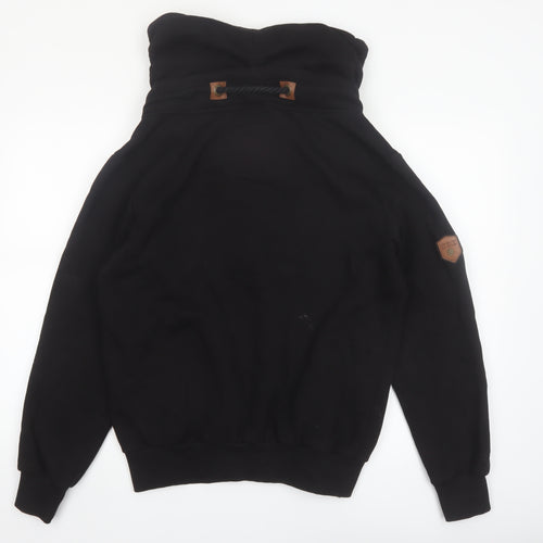Leif Nelson Men's Black Pullover Hoodie M High Neck Fleece