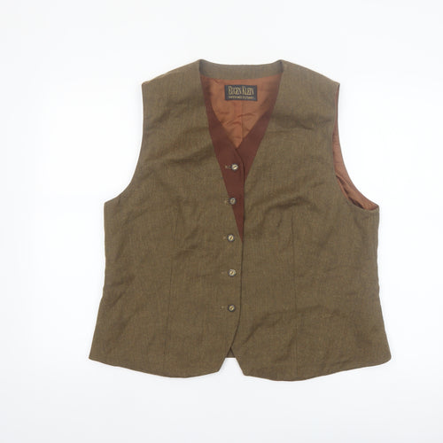 Eugen Klein Brown Wool Tailored Waistcoat Women’s Size 16 Classic Fit