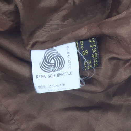 Eugen Klein Brown Wool Tailored Waistcoat Women’s Size 16 Classic Fit