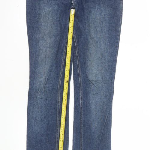 Suite Womens Blue Straight Mid Rise Stretch Jeans Size 10