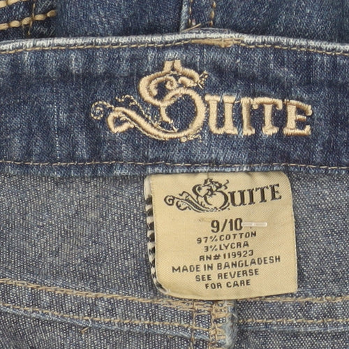Suite Womens Blue Straight Mid Rise Stretch Jeans Size 10