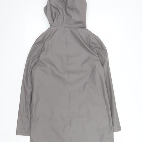New Look Women’s Grey Waterproof Hooded Rain Coat Jacket Size 6