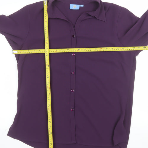 Classic Women's Purple Long Sleeve Button-Up Blouse Size 18