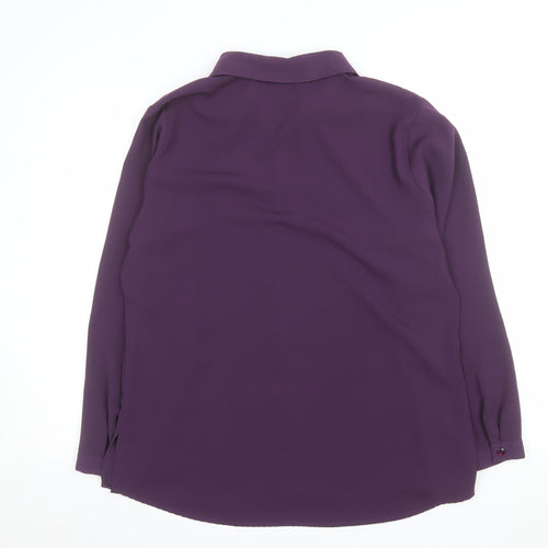Classic Women's Purple Long Sleeve Button-Up Blouse Size 18