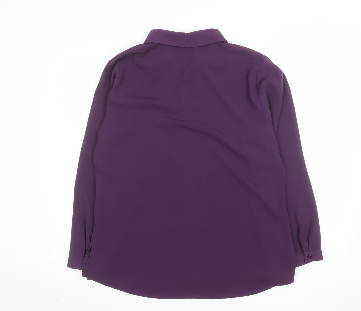 Classic Women's Purple Long Sleeve Button-Up Blouse Size 18