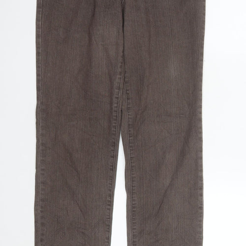 Nicole Women Brown Straight Jeans Size 12 Stretch Denim