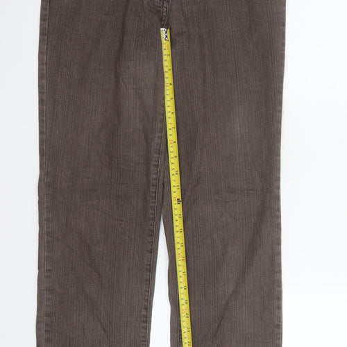 Nicole Women Brown Straight Jeans Size 12 Stretch Denim