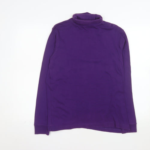 Cotton Traders Women's Purple Roll Neck Long Sleeve T-Shirt L