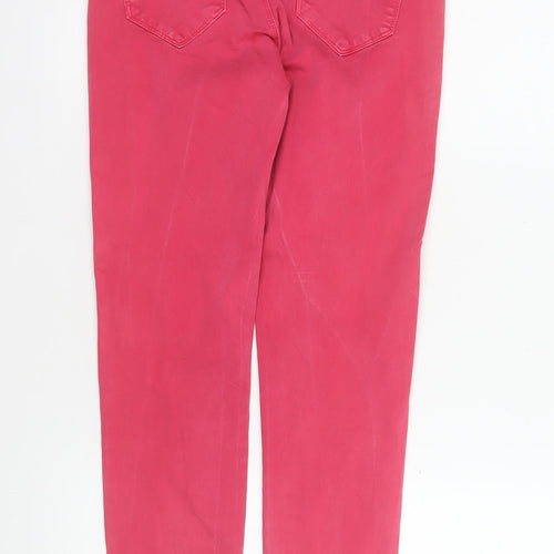 Zara Basic Women Pink Skinny Jeans Size 10 Ankle Zip Cotton Blend