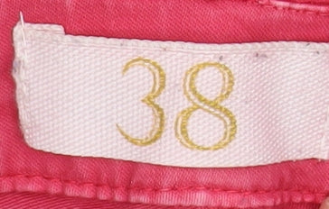 Zara Basic Women Pink Skinny Jeans Size 10 Ankle Zip Cotton Blend