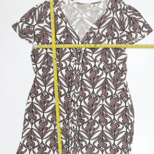 Soon Women Brown Geometric Knee Length Wrap Dress Size 20