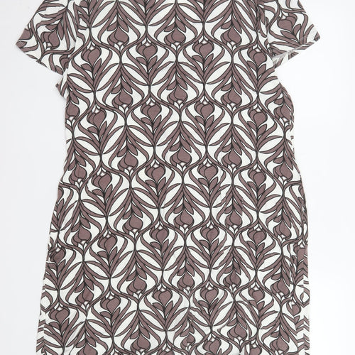 Soon Women Brown Geometric Knee Length Wrap Dress Size 20