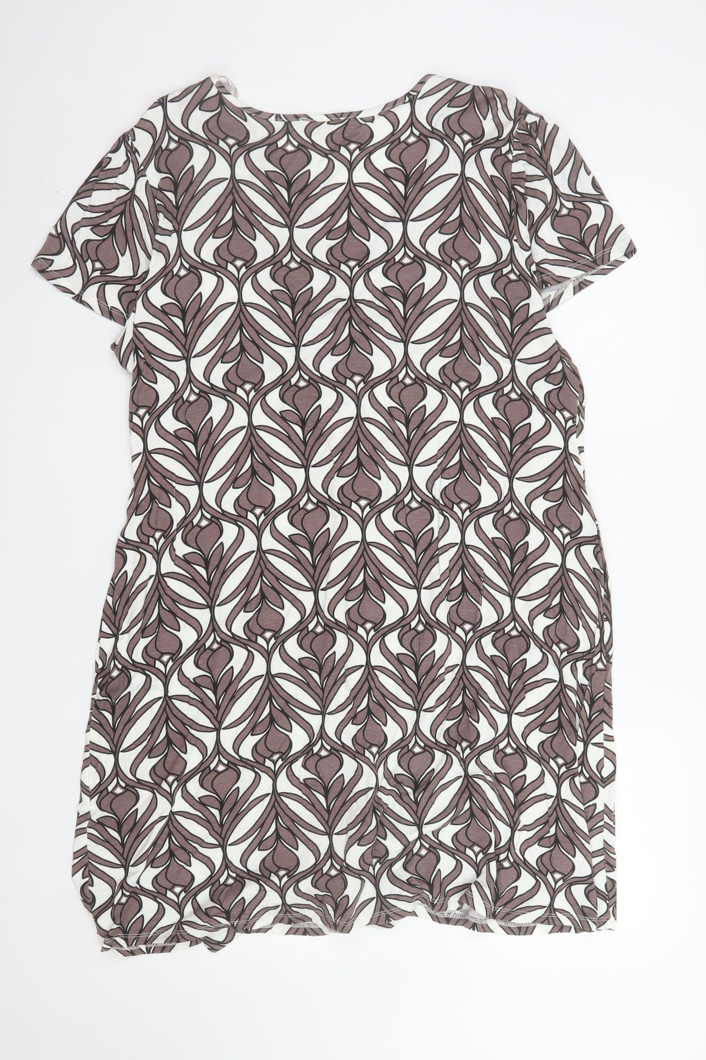 Soon Women Brown Geometric Knee Length Wrap Dress Size 20