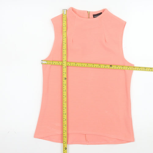 Warehouse Women’s Pink Sleeveless High Neck Blouse UK 10