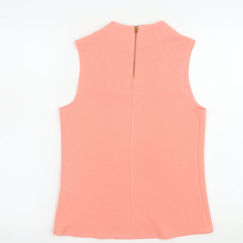 Warehouse Women’s Pink Sleeveless High Neck Blouse UK 10